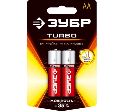 ЗУБР AA, 2 шт., батарейка щелочная Turbo 59213-2C_z01