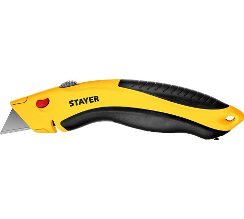 STAYER трапециевидное лезвие А24, металлический, универсальный нож с автостопом Hercules-24 0947 Professional
