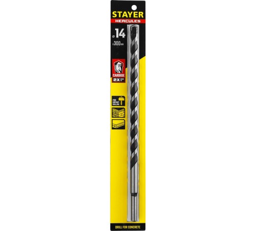 STAYER 14 x 300 мм, сверло по бетону HERCULES 2915-300-14_z01 PROFESSIONAL STAYER 14 x 300 мм, сверло по бетону HERCULES 2915-300-14_z01 PROFESSIONAL