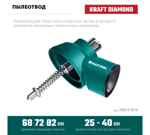 KRAFTOOL посадка М16, Пылеотвод с центратором (29823-M16) KRAFTOOL посадка М16, Пылеотвод с центратором (29823-M16)