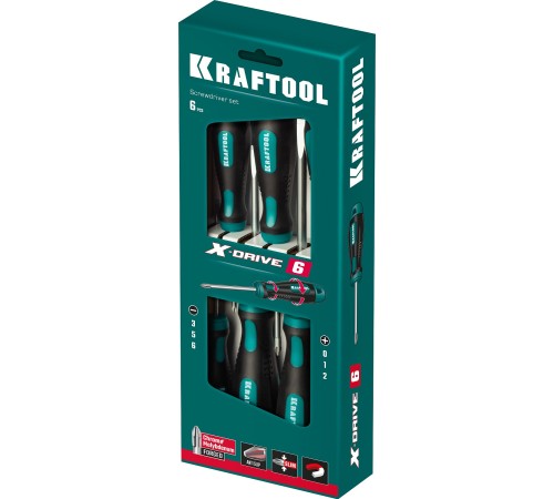 KRAFTOOL 6 шт., Х-Drive-6 набор отверток 250081-H6_z01 KRAFTOOL 6 шт., Х-Drive-6 набор отверток 250081-H6_z01