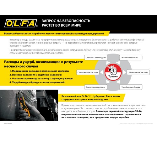 OLFA 10 шт., лезвие для ножа SK-16 OL-SKB-16/10 OLFA 10 шт., лезвие для ножа SK-16 OL-SKB-16/10