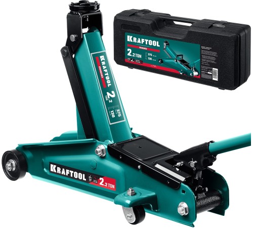 KRAFTOOL RIGID, 130 - 375 мм, подкатной домкрат с увеличенным подъемом (43452-2-K) KRAFTOOL RIGID, 130 - 375 мм, подкатной домкрат с увеличенным подъемом (43452-2-K)