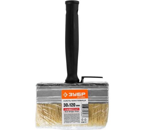 ЗУБР 3 х 12 см, щетина натуральная, пластмассовый корпус, кисть - макловица 01802-12