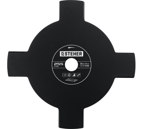 STEHER TB-4, 255 мм, 4T, нож для триммера (75135) STEHER TB-4, 255 мм, 4T, нож для триммера (75135)