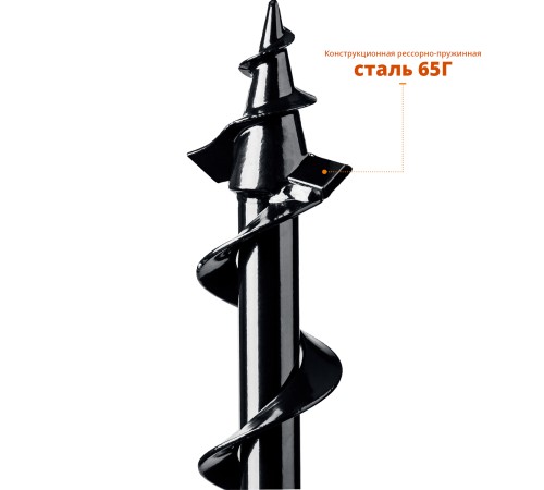 ЗУБР D60 мм, однозаходный, грунт, шнек для мотобуров 7051-6