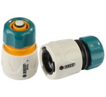 RACO ORIGINAL, 1/2″ + 1/2″ с автостопом, из ABS пластика, быстросъемный соединитель, для шланга, набор (4250-55265B)