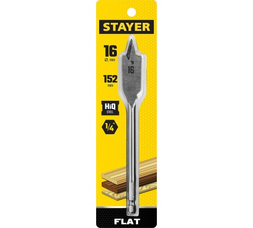 STAYER FLAT 16x152мм, сверло по дереву перовое 2950-16_z01 Master STAYER FLAT 16x152мм, сверло по дереву перовое 2950-16_z01 Master