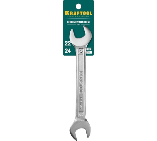 KRAFTOOL 22х24 мм, Cr-V сталь, хромированный, гаечный ключ рожковый 27033-22-24_z01 KRAFTOOL 22х24 мм, Cr-V сталь, хромированный, гаечный ключ рожковый 27033-22-24_z01