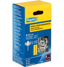 RAPID R:High-performance-rivet, 4.0 х 12 мм, 500 шт, алюминиевая высокопроизводительная заклепка (5001434)