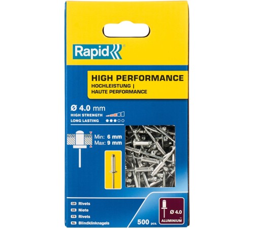 RAPI 4.0 x 12 мм, 500 шт, заклепка из алюминия 5001434 RAPI 4.0 x 12 мм, 500 шт, заклепка из алюминия 5001434