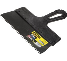 STAYER PROFlat, 250 мм, зуб 4 х 4 мм, пластиковая ручка, зубчатый, нержавеющий фасадный шпатель, Professional (1009-25-04)