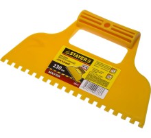 STAYER 230 мм, зубчатый 6 х 6 мм, пластмассовый, малярный шпатель (1022-6) STAYER 230 мм, зубчатый 6 х 6 мм, пластмассовый, малярный шпатель (1022-6)