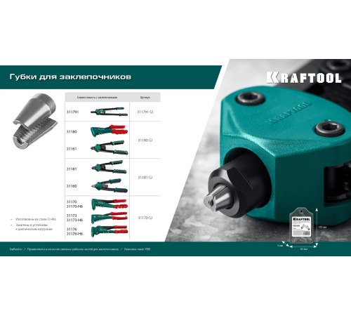 KRAFTOOL сменные губки для заклепочника GRAND-64 (311791-SJ) KRAFTOOL сменные губки для заклепочника GRAND-64 (311791-SJ)