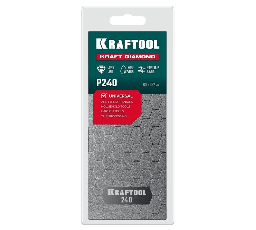 KRAFTOOL DIAMOND 63 х 152 мм, Р240, пластина алмазная заточная (35710-240) KRAFTOOL DIAMOND 63 х 152 мм, Р240, пластина алмазная заточная (35710-240)