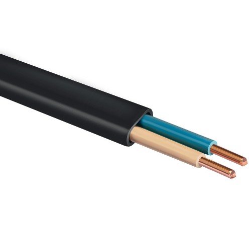 ЗУБР ВВГ-Пнг(А)-LS, 2 x 2.5 мм2, 50 м, ГОСТ 31996-2012, плоский, силовой кабель с пониженным дымо-газовыделением, Профессионал (60005-50)