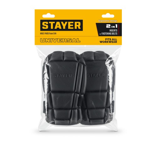 STAYER UNIVERSAL 2 в 1 вставка-наколенники защитные из ЭВА, 2 крепежных ремня (11197)