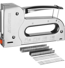 STAYER BlackForce-53, тип 53 (A/10/JT21) 23GA (6 - 16 мм)/140 (G/11/57) 20GA/13/53 (A/10/JT21) 23GAF/300/500, стальной рессорный степлер (31515)