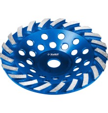 ЗУБР Турбо, d 180 мм, сегментированная алмазная шлифовальная чашка, Профессионал (33370-180)