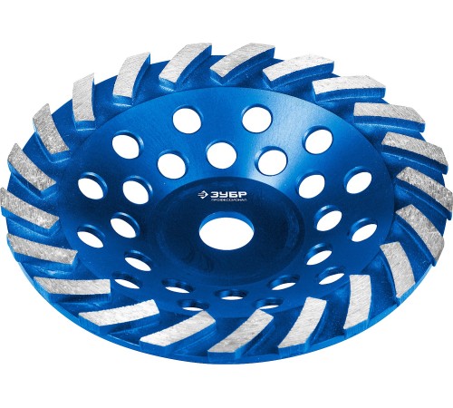 ЗУБР Турбо, d 180 мм, сегментированная алмазная шлифовальная чашка, Профессионал (33370-180)