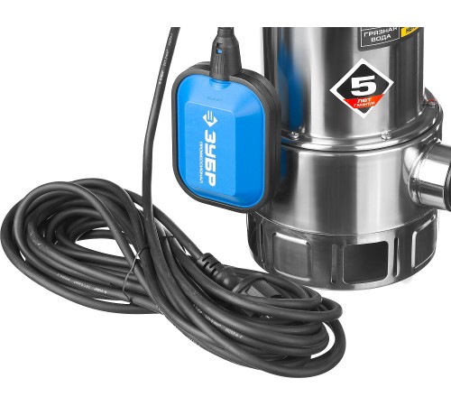 ЗУБР 550 Вт, дренажный насос для грязной воды, корпус - нерж. сталь, Профессионал (НПГ-Т3-550-С)