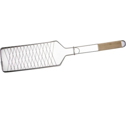 GRINDA Barbecue, 620 х 120 мм, для рыбы, нержавеющая сталь, одинарная решетка-гриль (424731)