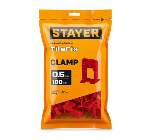 STAYER СВП TileFix, 0,5 мм, 100 шт, система выравнивания плитки ″ворота″ (33844-100)