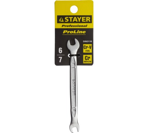 STAYER 6 x 7 мм, рожковый гаечный ключ, Professional (27035-06-07)