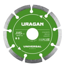 URAGAN UNIVERSAL 115 мм, диск алмазный отрезной сегментный (36705-115)