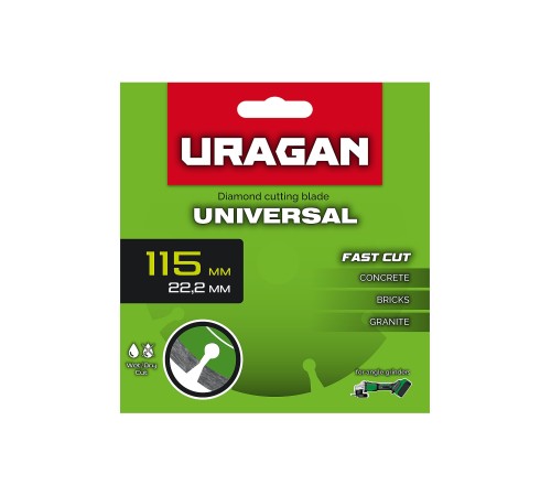 URAGAN UNIVERSAL 115 мм, диск алмазный отрезной сегментный (36705-115)