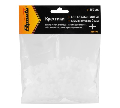 Крестики, 5.0 мм, для кладки плитки, 250 шт Sparta Крестики, 5.0 мм, для кладки плитки, 250 шт Sparta