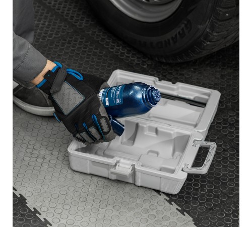 Домкрат гидравлический бутылочный, 5 т, h подъема 207-404 мм, в пластиковом кейсе Stels