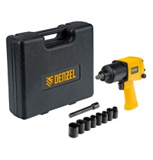 Ударный пневмогайковерт IW860+набор головок, 1/2", 7000 об/мин, 868 Нм Denzel