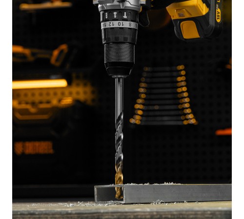 Сверло спиральное по металлу 11 х 195 мм, Р6М5, Golden Tip, удлиненное Denzel