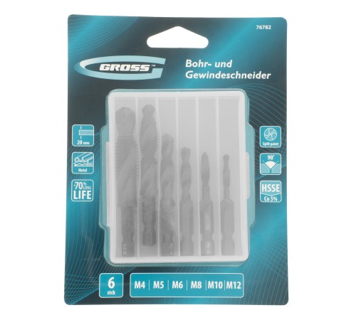 Набор сверл-метчиков, М4-М12, Co5% // Gross