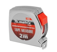 Рулетка Chrom,2 м x 13 мм,хромированный корпус Matrix