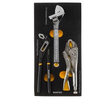 RUNTEC RT-LP1E3 Набор ручных инструментов RUNTEC клещи зажимные, клещи переставные, ключ разводной в ложементе EVA, 3 предмета