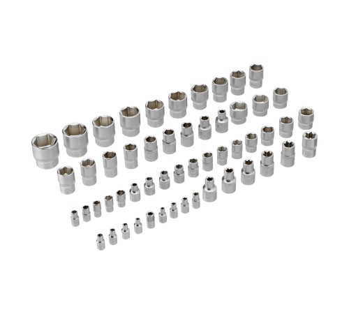 Набор инструментов, 1/2", 1/4", 3/8", CrV, S2, пластиковый кейс, 144 предмета Denzel