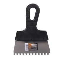 Шпатель ВИХРЬ 6х6 мм, зубчатый, нержавейка, пластик, 150мм