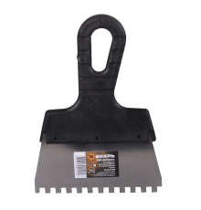 Шпатель ВИХРЬ 6х6 мм, зубчатый, нержавейка, пластик, 150мм Шпатель ВИХРЬ 6х6 мм, зубчатый, нержавейка, пластик, 150мм