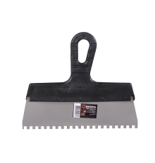 Шпатель ВИХРЬ 6х6 мм, зубчатый, нержавейка, пластик, 250мм Шпатель ВИХРЬ 6х6 мм, зубчатый, нержавейка, пластик, 250мм