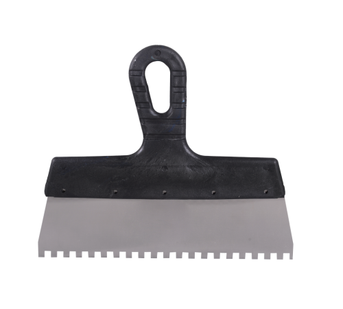 Шпатель ВИХРЬ 6х6 мм, зубчатый, нержавейка, пластик, 250мм Шпатель ВИХРЬ 6х6 мм, зубчатый, нержавейка, пластик, 250мм