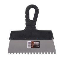 Шпатель ВИХРЬ 6х6 мм, зубчатый, нержавейка, пластик, 200мм