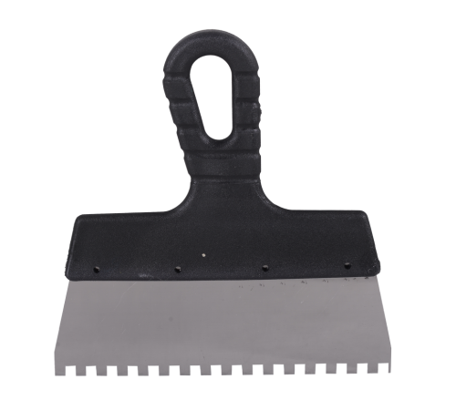 Шпатель ВИХРЬ 6х6 мм, зубчатый, нержавейка, пластик, 200мм Шпатель ВИХРЬ 6х6 мм, зубчатый, нержавейка, пластик, 200мм