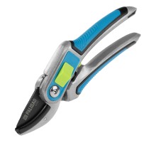 Секатор с наковальней, 215 мм, регулировка захвата, трехкомпонентные рукоятки, LUXE Palisad