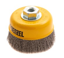 Щетка для УШМ, 100 мм, "Чашка", витая нержавеющая проволока 0.3 мм, М14 Denzel