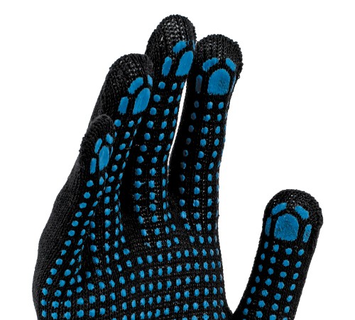 Перчатки трикотажные, х/б, 200 пар,  ПВХ точка, 3 нити, 10 класс Сибртех