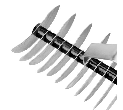 Грабли двусторонние аэраторные, стальные, зубъя 11/21шт, 340 мм, без черенка, BASE Palisad