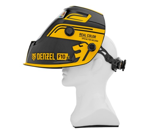 Щиток защитный лицевой (маска сварщика) F10, см. окно 100х96, Real Color, DIN 4-8/9-13 Denzel