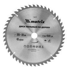 Пильный диск по дереву, 305 х 30 мм, 48 зубьев Matrix Professional